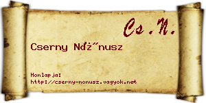 Cserny Nónusz névjegykártya
